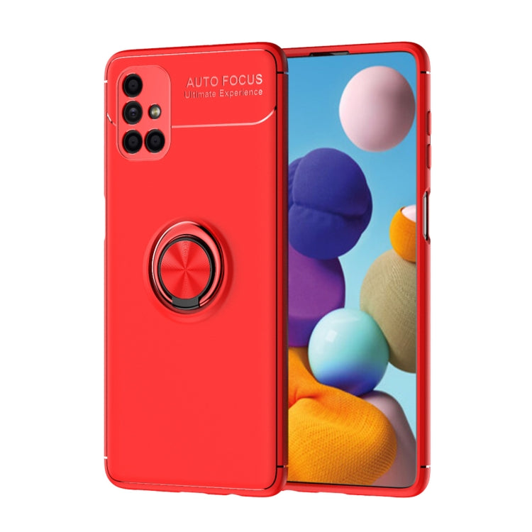For Samsung Galaxy M51 (Side Fingerprint) Metal Ring Holder 360 Degree Rotating TPU Case