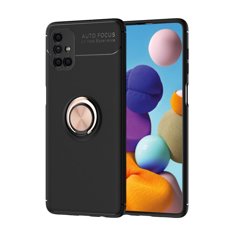 For Samsung Galaxy M51 (Side Fingerprint) Metal Ring Holder 360 Degree Rotating TPU Case
