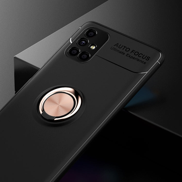 For Samsung Galaxy M51 (Side Fingerprint) Metal Ring Holder 360 Degree Rotating TPU Case