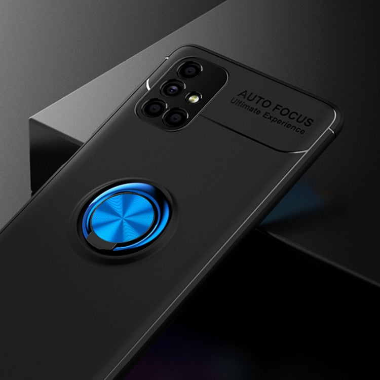 For Samsung Galaxy M51 (Side Fingerprint) Metal Ring Holder 360 Degree Rotating TPU Case