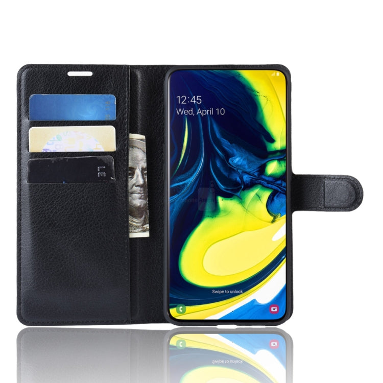 Litchi Texture Wallet Leather Stand Protective Case for Samsung A80/A90