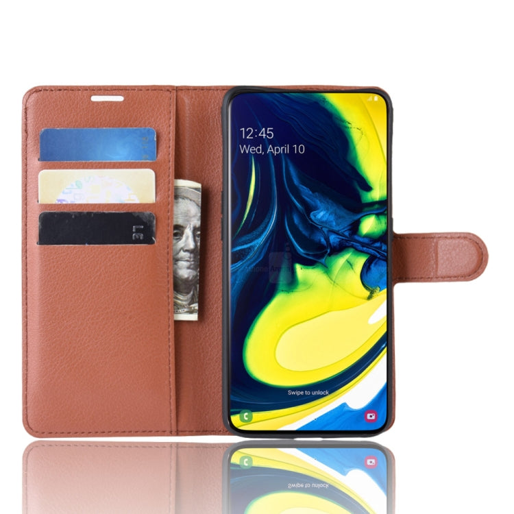 Litchi Texture Wallet Leather Stand Protective Case for Samsung A80/A90