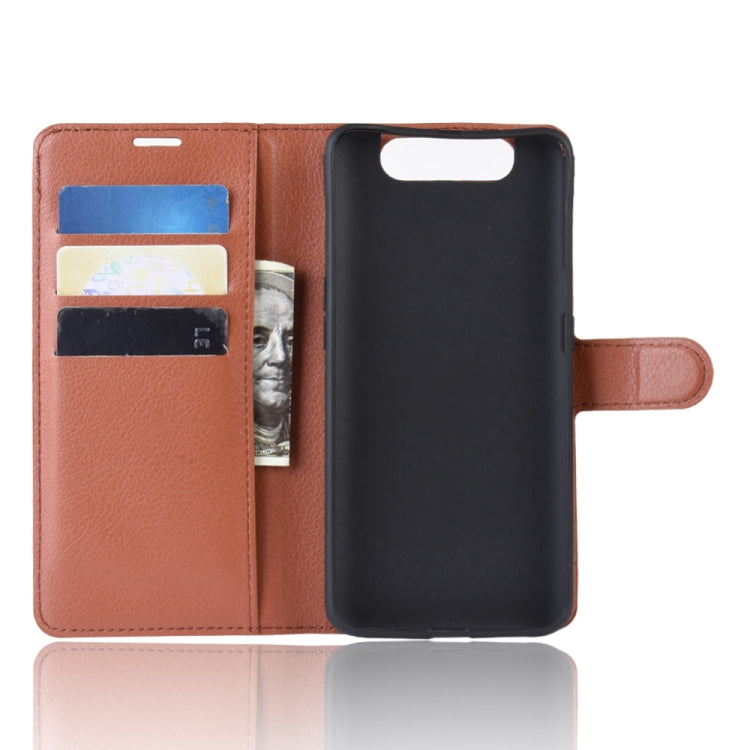Litchi Texture Wallet Leather Stand Protective Case for Samsung A80/A90