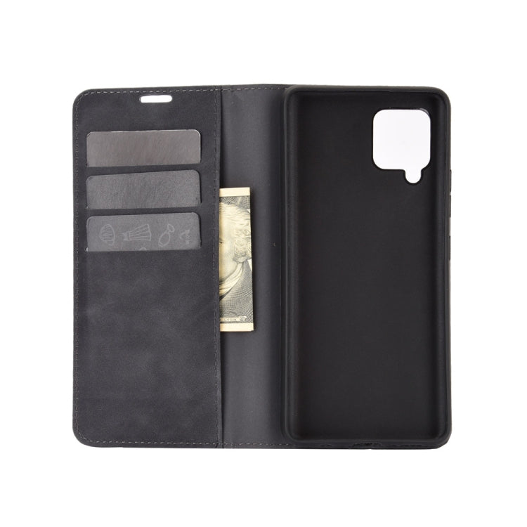 For Samsung Galaxy A42 5G Retro-skin Business Magnetic Suction Leather Case with Holder & Card Slots & Wallet