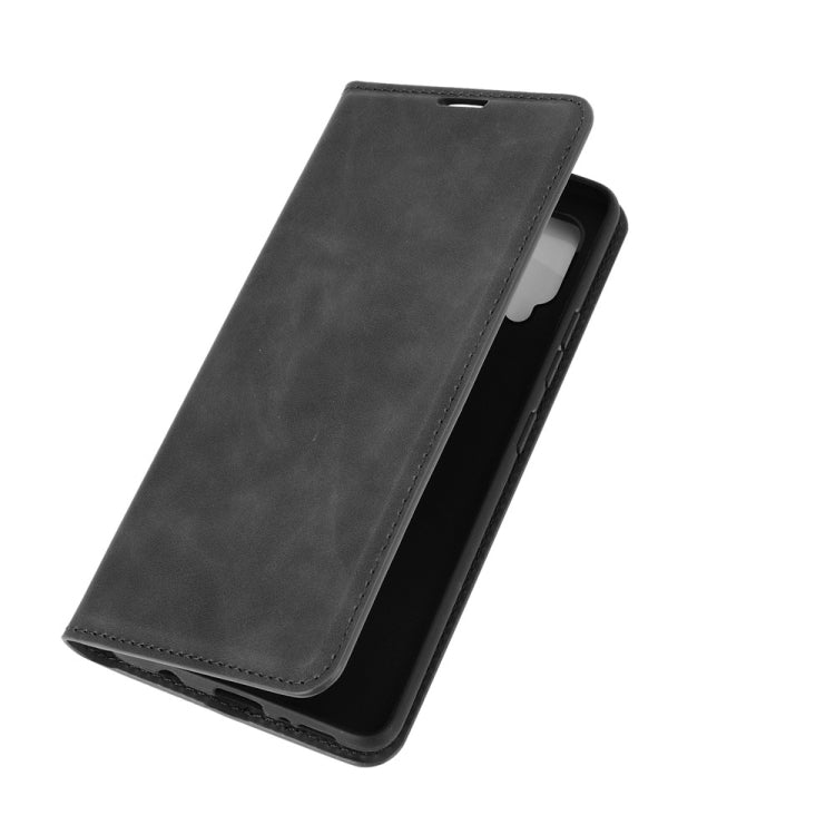 For Samsung Galaxy A42 5G Retro-skin Business Magnetic Suction Leather Case with Holder & Card Slots & Wallet