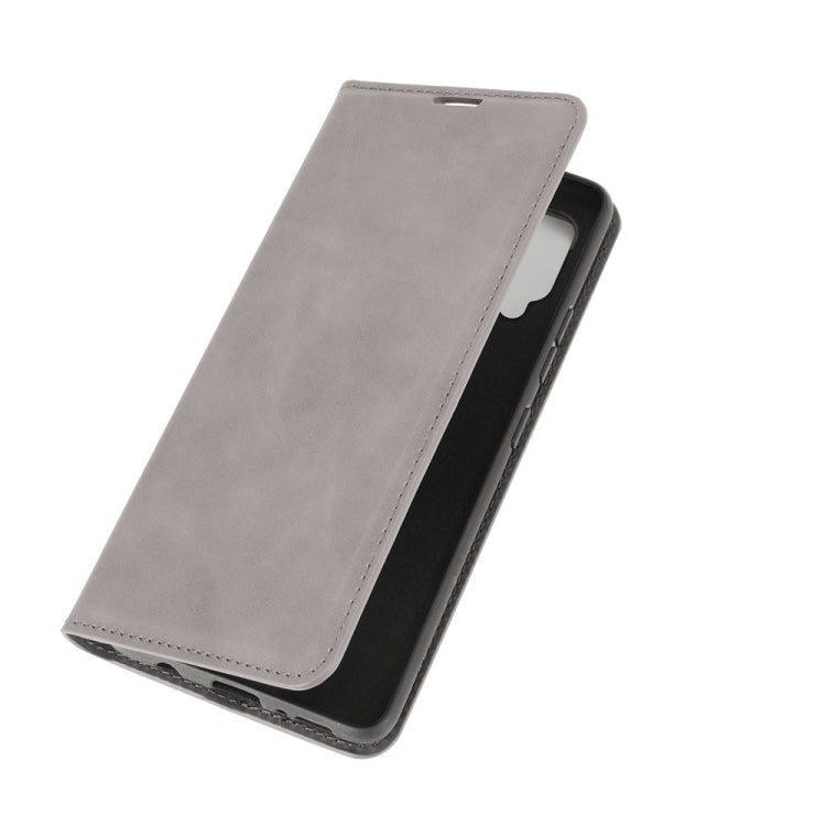 For Samsung Galaxy A42 5G Retro-skin Business Magnetic Suction Leather Case with Holder & Card Slots & Wallet