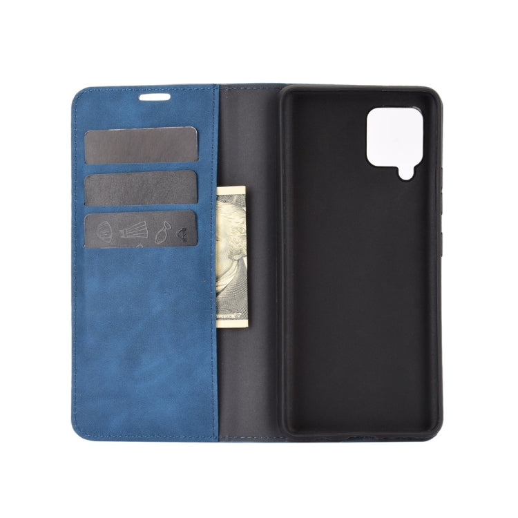 For Samsung Galaxy A42 5G Retro-skin Business Magnetic Suction Leather Case with Holder & Card Slots & Wallet