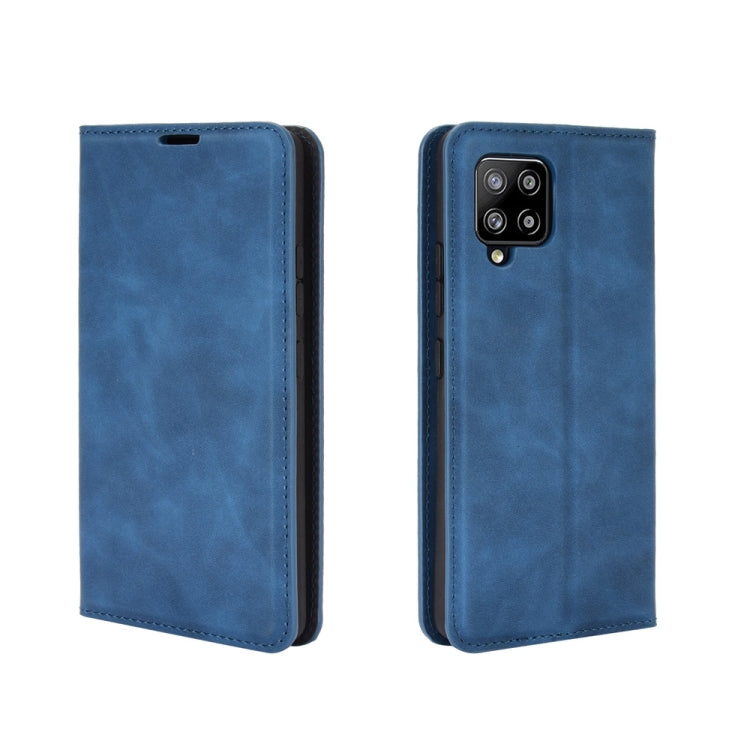 For Samsung Galaxy A42 5G Retro-skin Business Magnetic Suction Leather Case with Holder & Card Slots & Wallet
