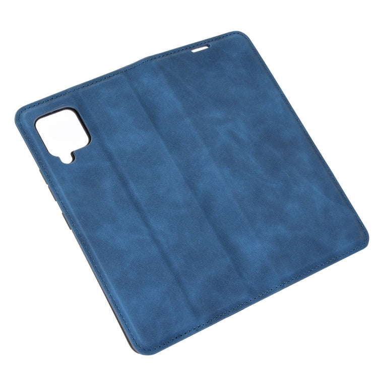 For Samsung Galaxy A42 5G Retro-skin Business Magnetic Suction Leather Case with Holder & Card Slots & Wallet