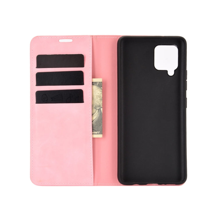 For Samsung Galaxy A42 5G Retro-skin Business Magnetic Suction Leather Case with Holder & Card Slots & Wallet