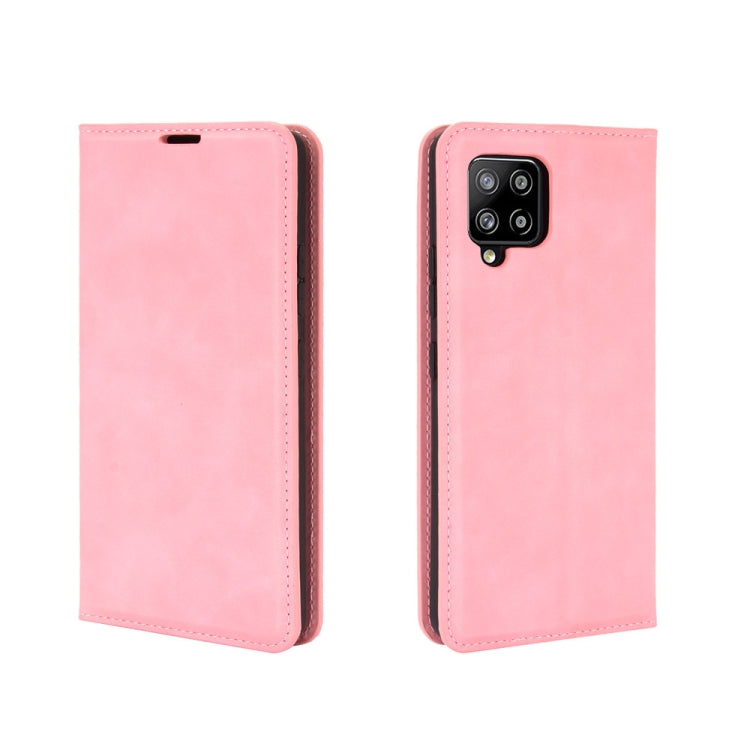 For Samsung Galaxy A42 5G Retro-skin Business Magnetic Suction Leather Case with Holder & Card Slots & Wallet