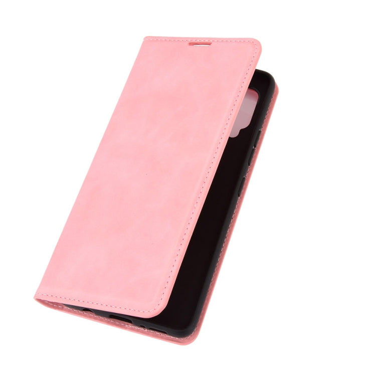 For Samsung Galaxy A42 5G Retro-skin Business Magnetic Suction Leather Case with Holder & Card Slots & Wallet