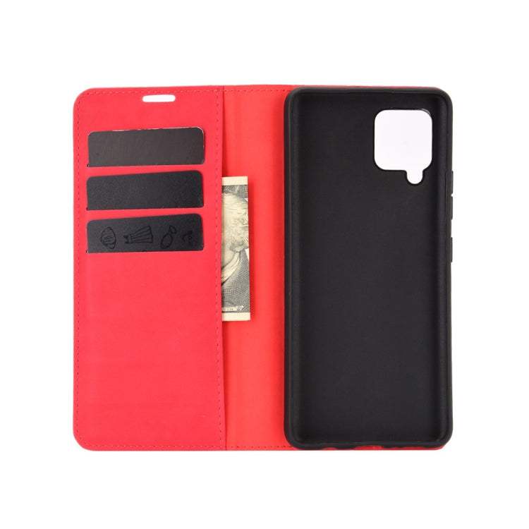 For Samsung Galaxy A42 5G Retro-skin Business Magnetic Suction Leather Case with Holder & Card Slots & Wallet