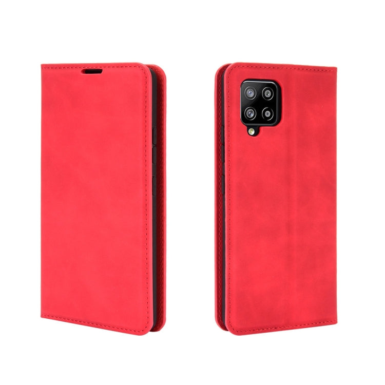 For Samsung Galaxy A42 5G Retro-skin Business Magnetic Suction Leather Case with Holder & Card Slots & Wallet