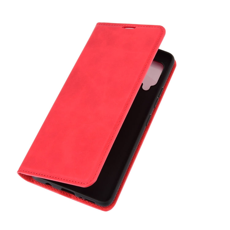 For Samsung Galaxy A42 5G Retro-skin Business Magnetic Suction Leather Case with Holder & Card Slots & Wallet