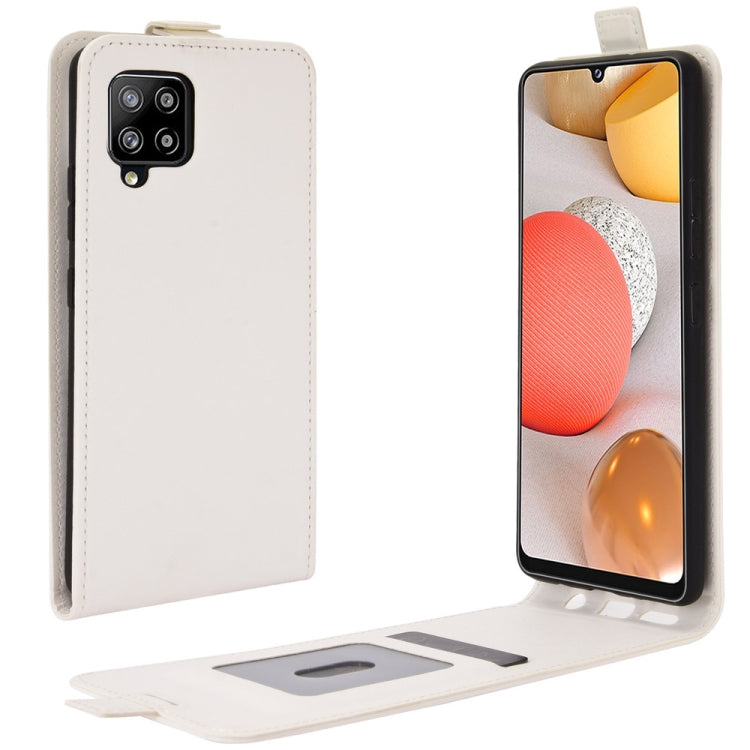 For Samsung Galaxy A42 5G  R64 Texture Single Vertical Flip Leather Protective Case with Card Slots & Photo Frame