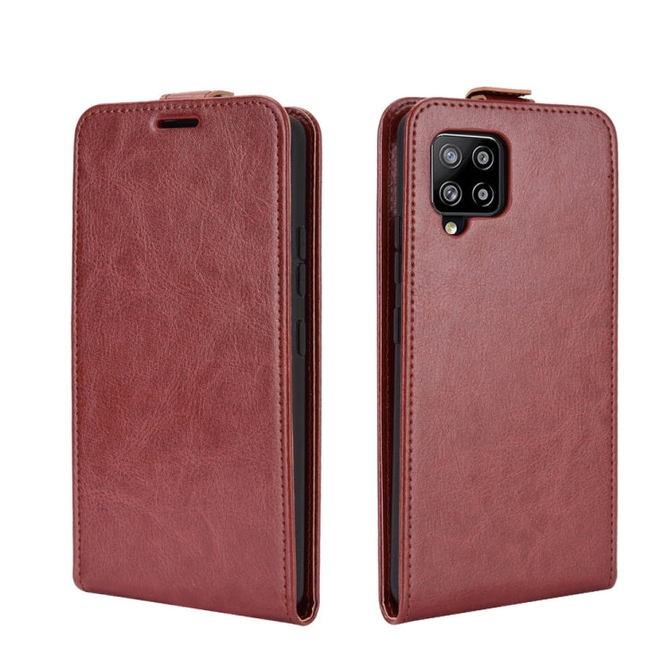 For Samsung Galaxy A42 5G  R64 Texture Single Vertical Flip Leather Protective Case with Card Slots & Photo Frame