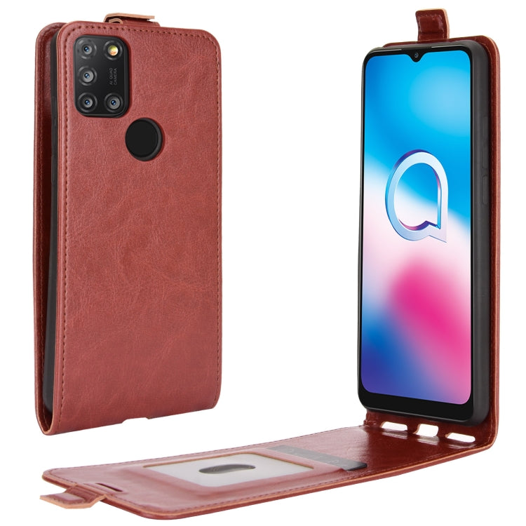 For Alcatel 3X 2020 R64 Texture Single Vertical Flip Leather Protective Case with Card Slots & Photo Frame