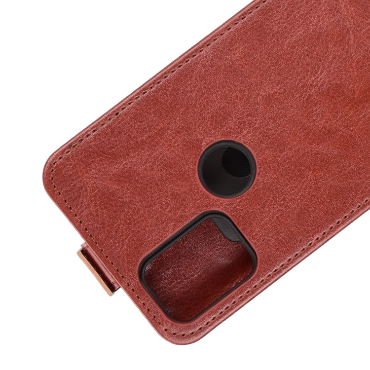 For Alcatel 3X 2020 R64 Texture Single Vertical Flip Leather Protective Case with Card Slots & Photo Frame