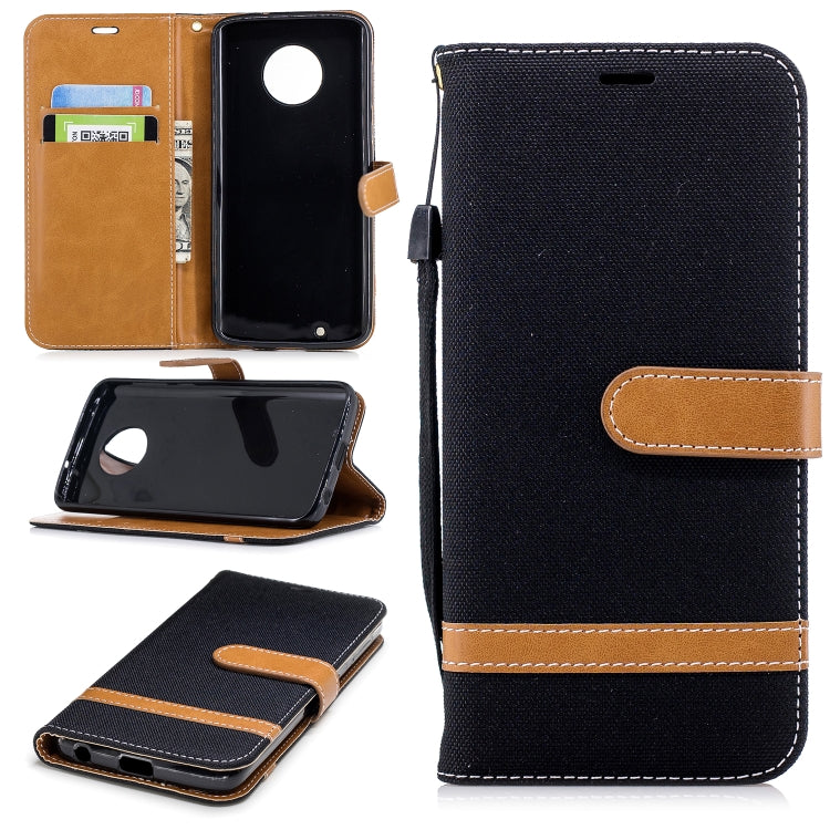 Color Matching Denim Texture Leather Case for Motorola G6 , with Holder & Card Slots & Wallet & Lanyard