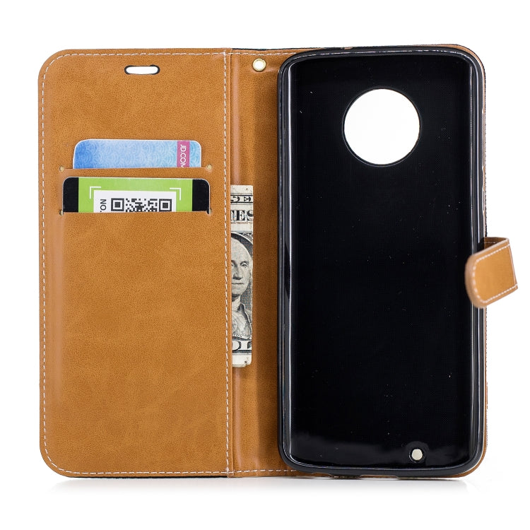 Color Matching Denim Texture Leather Case for Motorola G6 , with Holder & Card Slots & Wallet & Lanyard