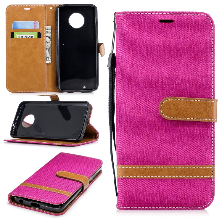 Color Matching Denim Texture Leather Case for Motorola G6 , with Holder & Card Slots & Wallet & Lanyard