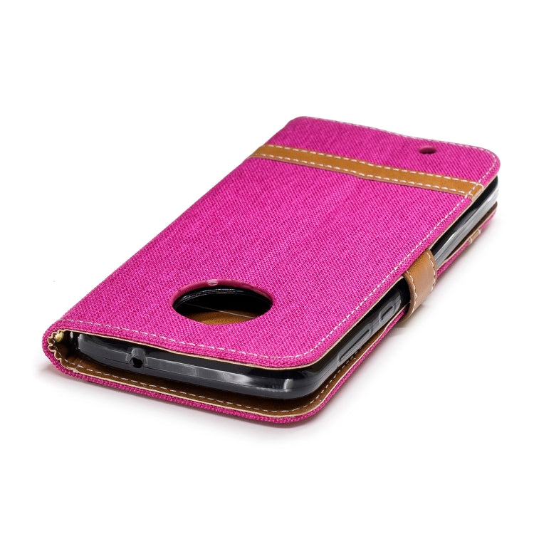 Color Matching Denim Texture Leather Case for Motorola G6 , with Holder & Card Slots & Wallet & Lanyard