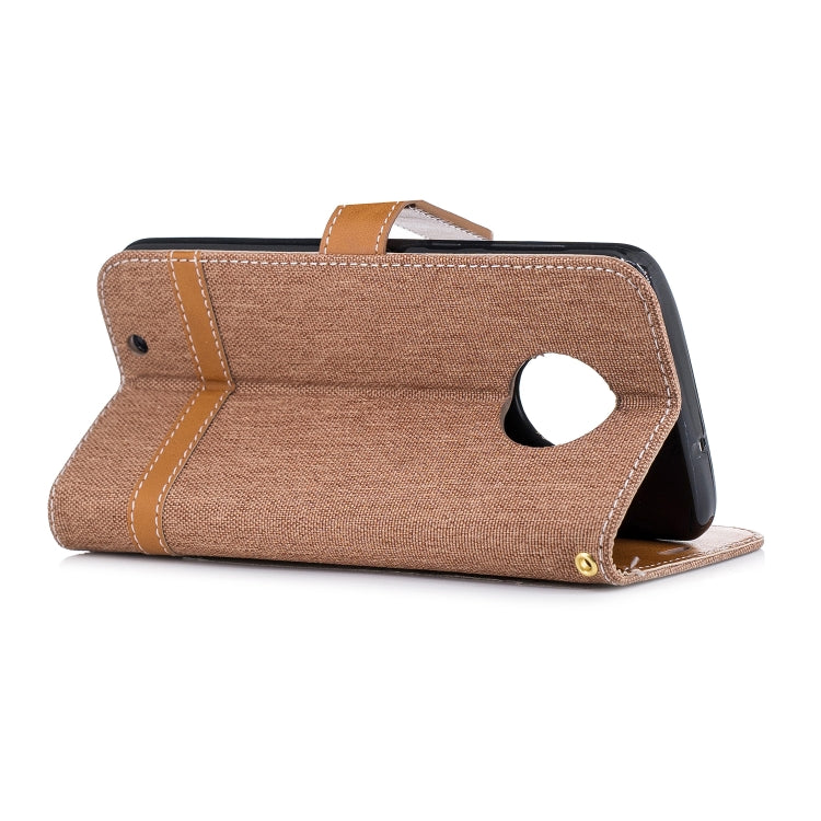 Color Matching Denim Texture Leather Case for Motorola G6 , with Holder & Card Slots & Wallet & Lanyard