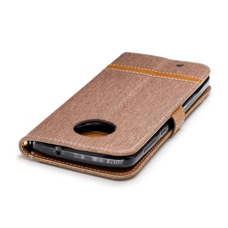 Color Matching Denim Texture Leather Case for Motorola G6 , with Holder & Card Slots & Wallet & Lanyard