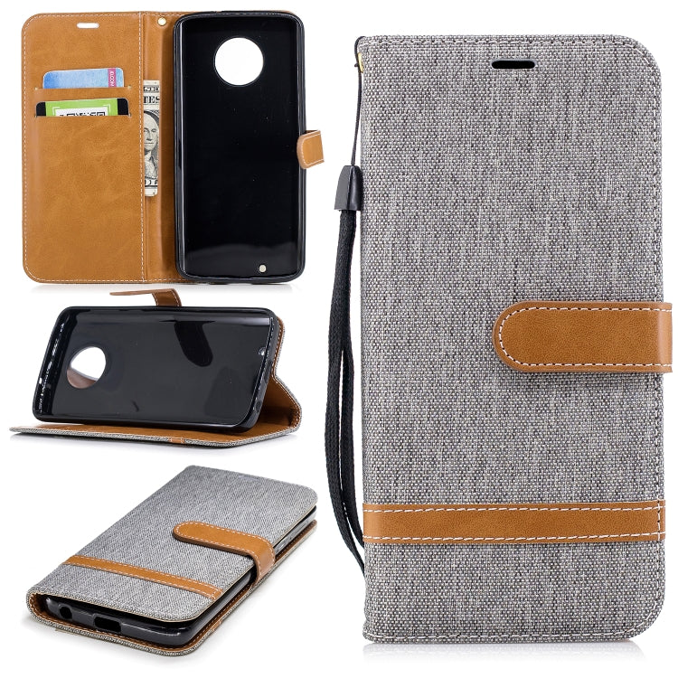 Color Matching Denim Texture Leather Case for Motorola G6 , with Holder & Card Slots & Wallet & Lanyard