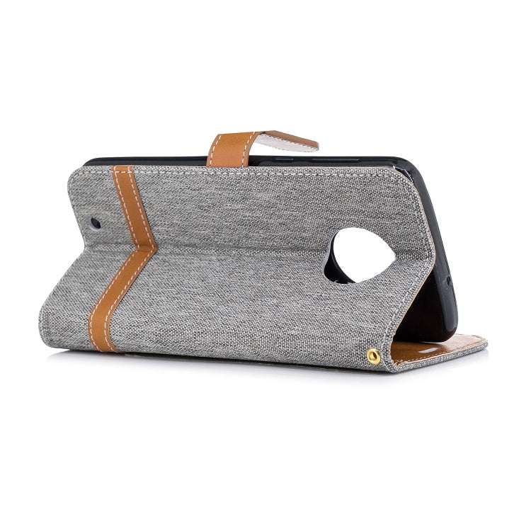 Color Matching Denim Texture Leather Case for Motorola G6 , with Holder & Card Slots & Wallet & Lanyard