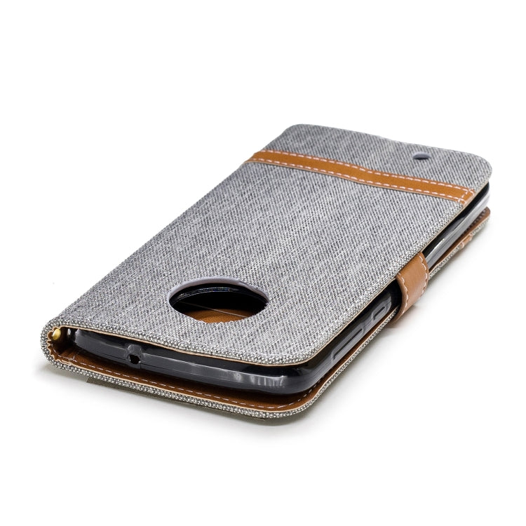 Color Matching Denim Texture Leather Case for Motorola G6 , with Holder & Card Slots & Wallet & Lanyard