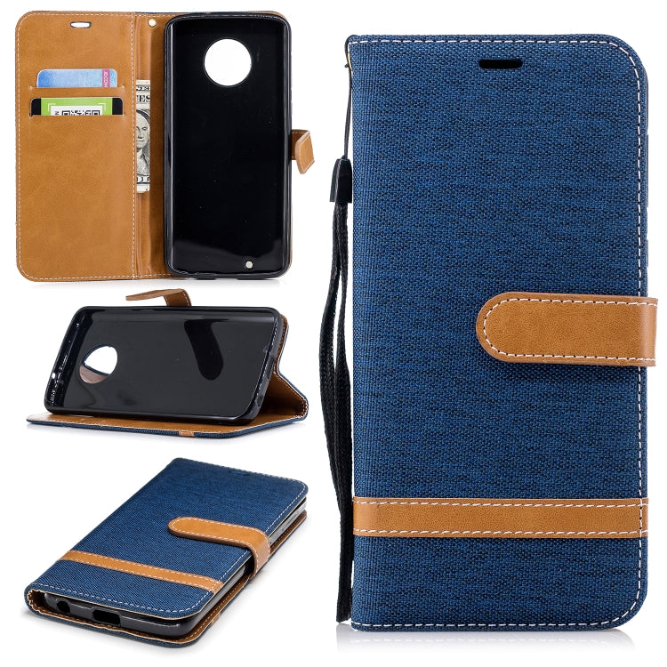 Color Matching Denim Texture Leather Case for Motorola G6 , with Holder & Card Slots & Wallet & Lanyard