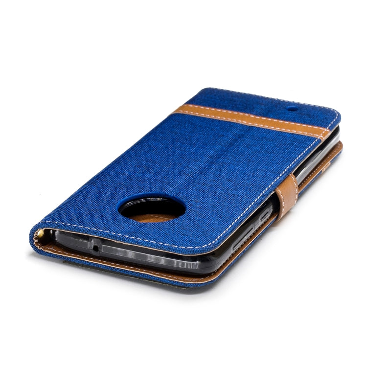 Color Matching Denim Texture Leather Case for Motorola G6 , with Holder & Card Slots & Wallet & Lanyard