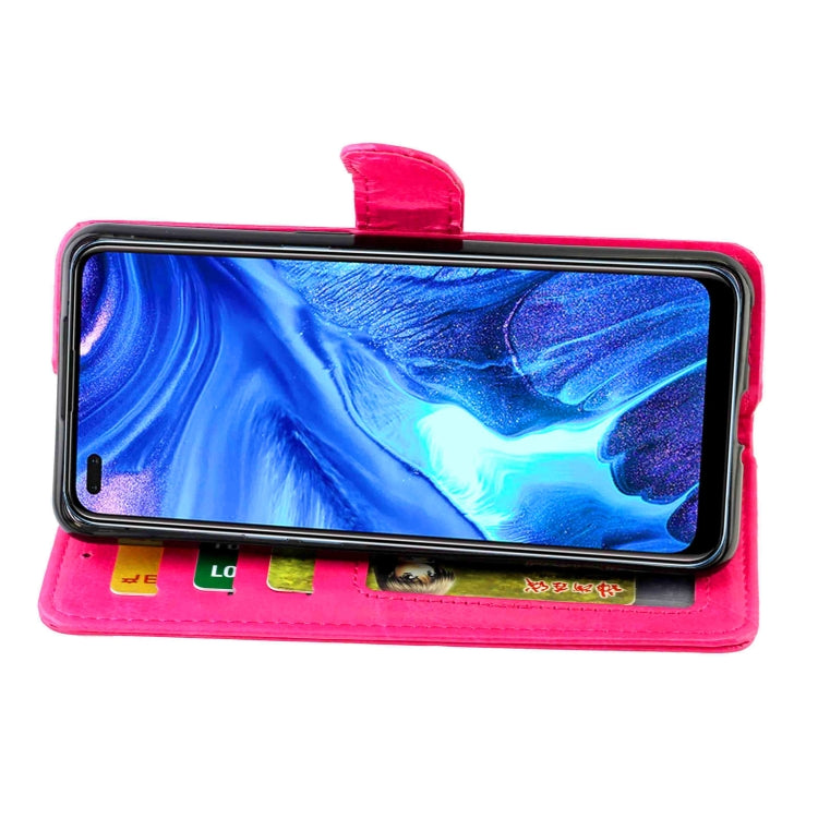 For OPPO Reno4(4G) Crazy Horse Texture Leather Horizontal Flip Protective Case with Holder & Card Slots & Wallet & Photo Frame