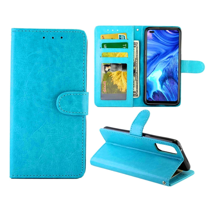 For OPPO Reno4(4G) Crazy Horse Texture Leather Horizontal Flip Protective Case with Holder & Card Slots & Wallet & Photo Frame