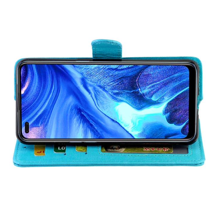 For OPPO Reno4(4G) Crazy Horse Texture Leather Horizontal Flip Protective Case with Holder & Card Slots & Wallet & Photo Frame