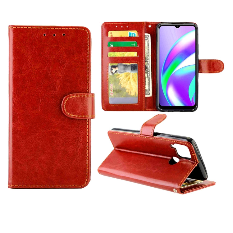 For OPPO Realme C12/C15 Crazy Horse Texture Leather Horizontal Flip Protective Case with Holder & Card Slots & Wallet & Photo Frame