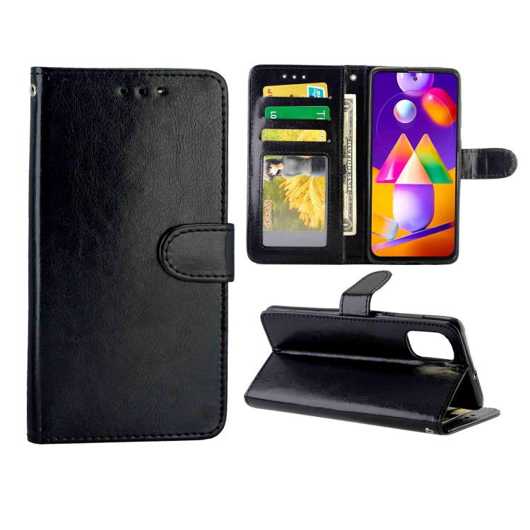 For Samsung Galaxy M31S Crazy Horse Texture Leather Horizontal Flip Protective Case with Holder & Card Slots & Wallet & Photo Frame