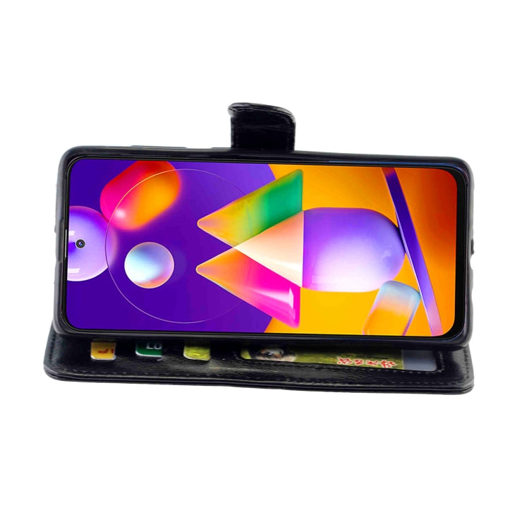 For Samsung Galaxy M31S Crazy Horse Texture Leather Horizontal Flip Protective Case with Holder & Card Slots & Wallet & Photo Frame