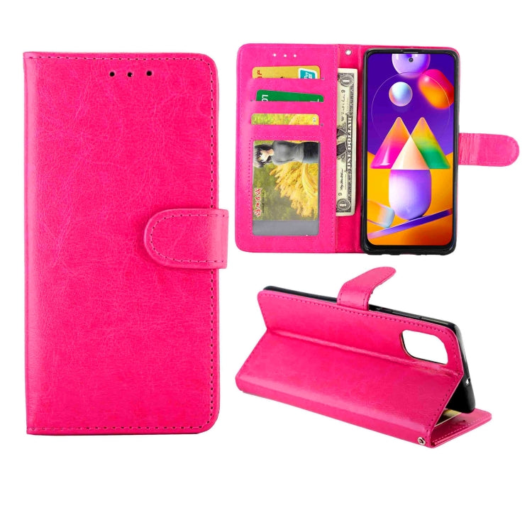 For Samsung Galaxy M31S Crazy Horse Texture Leather Horizontal Flip Protective Case with Holder & Card Slots & Wallet & Photo Frame