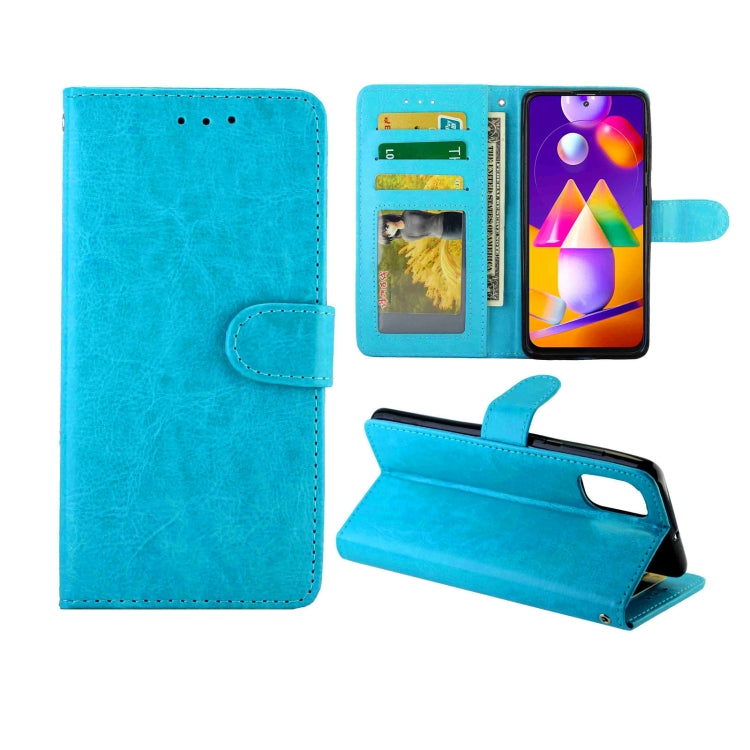 For Samsung Galaxy M31S Crazy Horse Texture Leather Horizontal Flip Protective Case with Holder & Card Slots & Wallet & Photo Frame