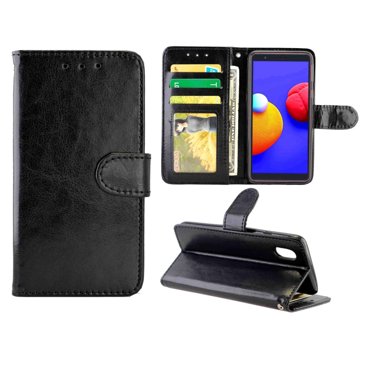 For Galaxy A01 Core/M01 Core Crazy Horse Texture Leather Horizontal Flip Protective Case with Holder & Card Slots & Wallet & Photo Frame