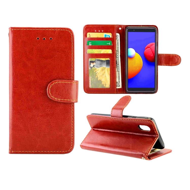 For Galaxy A01 Core/M01 Core Crazy Horse Texture Leather Horizontal Flip Protective Case with Holder & Card Slots & Wallet & Photo Frame