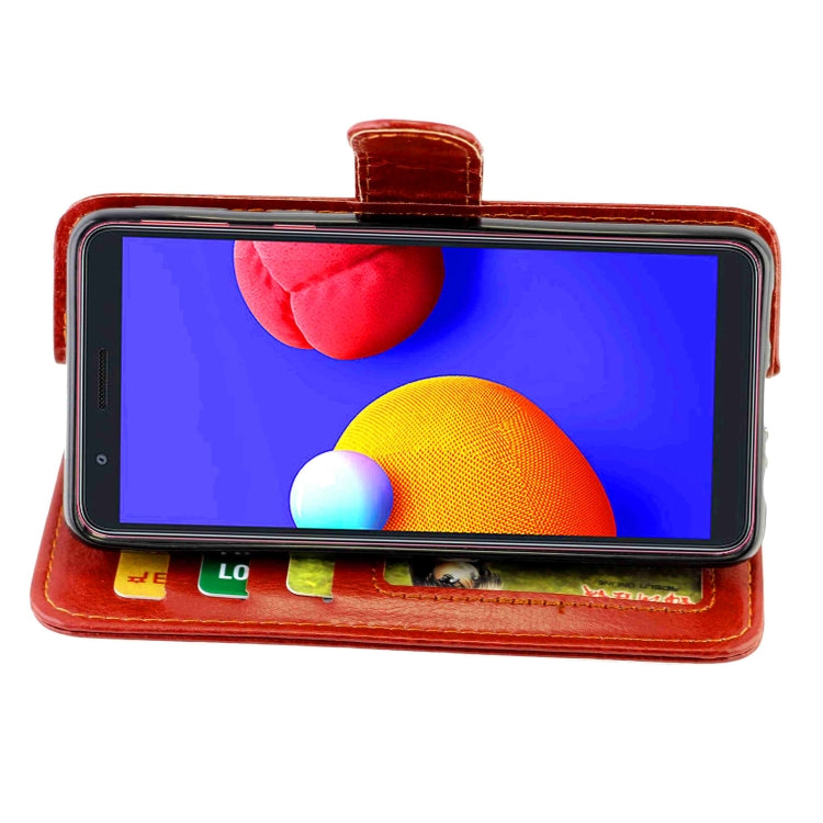 For Galaxy A01 Core/M01 Core Crazy Horse Texture Leather Horizontal Flip Protective Case with Holder & Card Slots & Wallet & Photo Frame