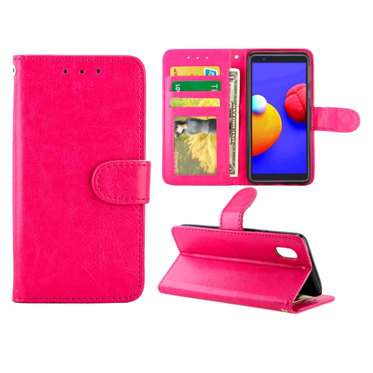 For Galaxy A01 Core/M01 Core Crazy Horse Texture Leather Horizontal Flip Protective Case with Holder & Card Slots & Wallet & Photo Frame