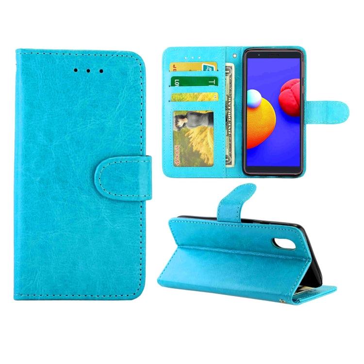 For Galaxy A01 Core/M01 Core Crazy Horse Texture Leather Horizontal Flip Protective Case with Holder & Card Slots & Wallet & Photo Frame