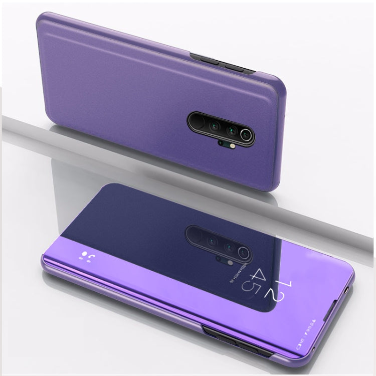 For Xiaomi Redmi 9 Plated Mirror Horizontal Flip Leather Case with Holder