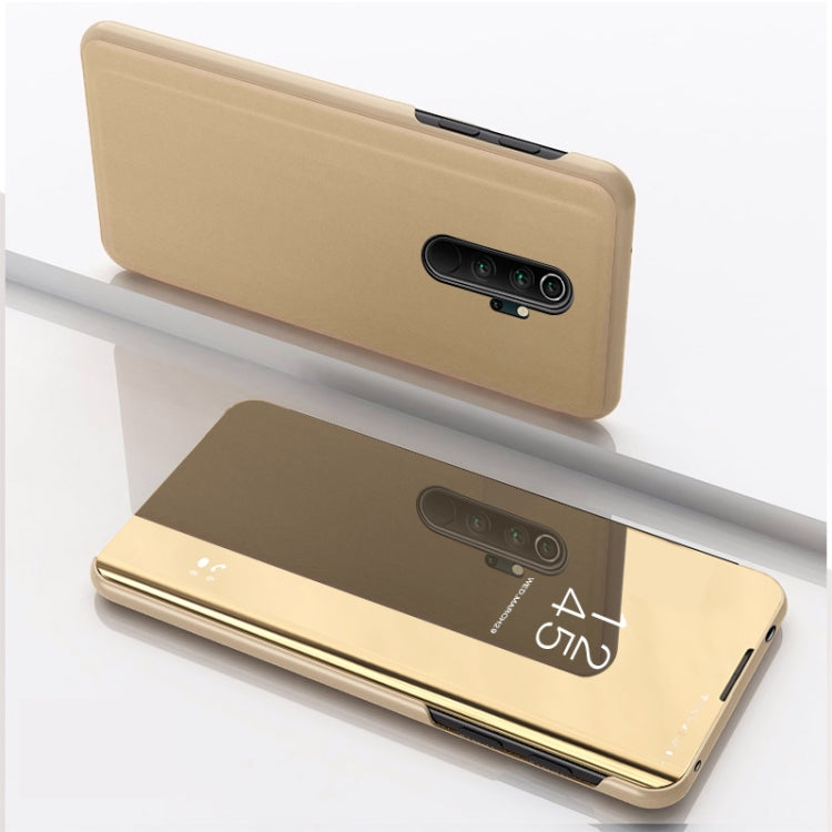 For Xiaomi Redmi 9 Plated Mirror Horizontal Flip Leather Case with Holder
