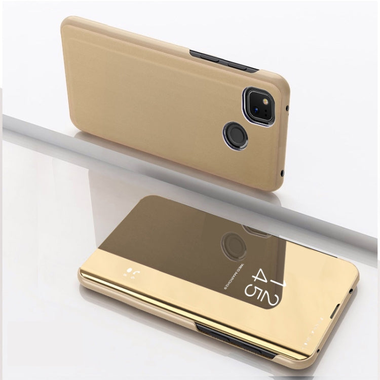 For Xiaomi Redmi 9C Plated Mirror Horizontal Flip Leather Case with Holder